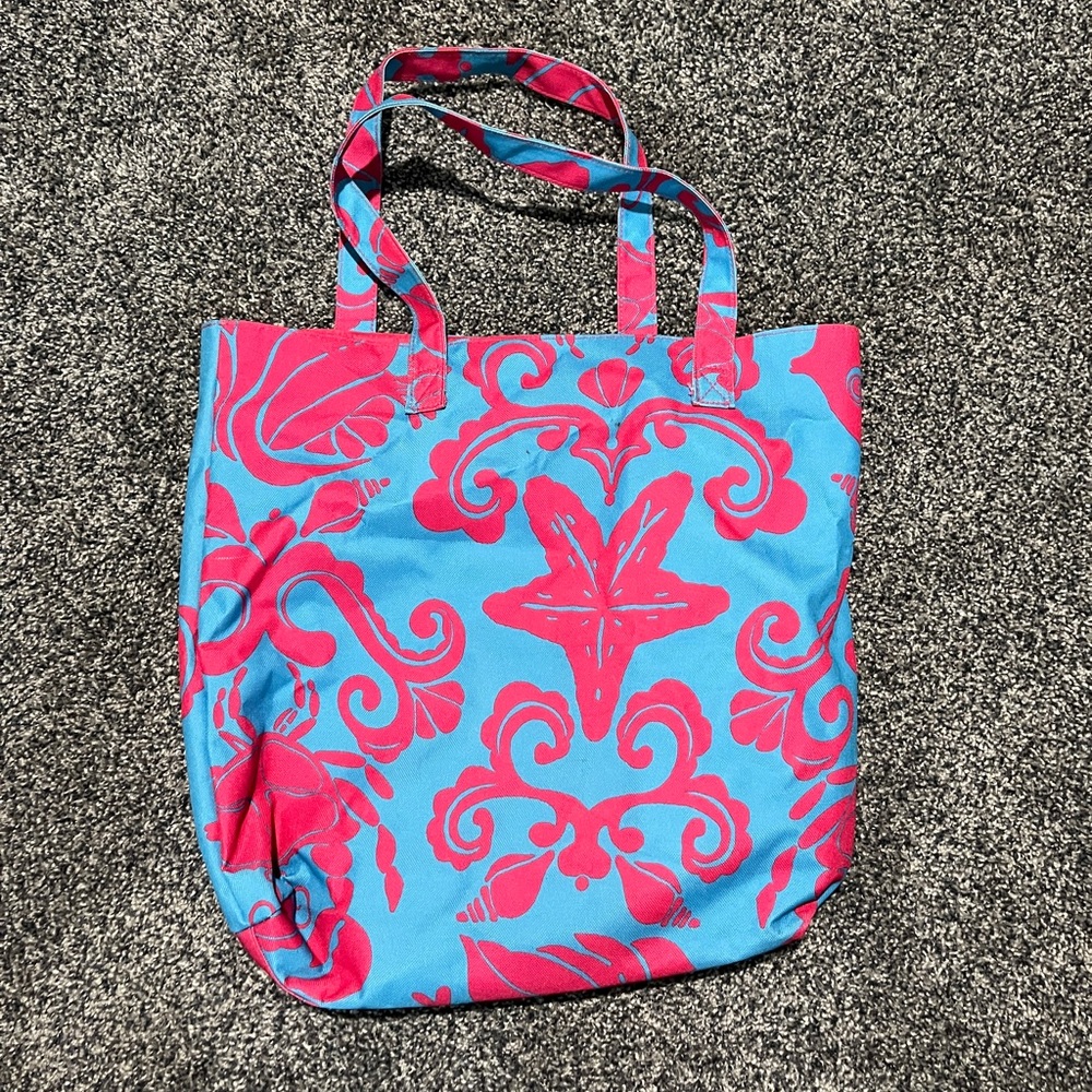 Lilly Pulitzer Vibrant Blue and Pink Tote Bag